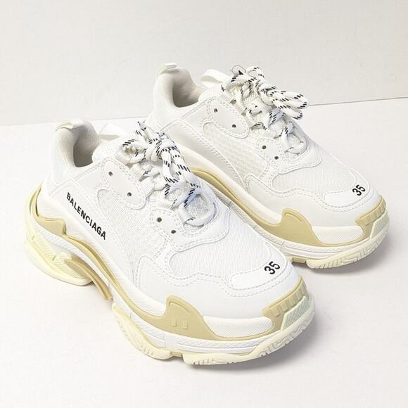 Balenciaga Triple S Sporty Sneakers, White, Women's 5 (EU 35) - Picture 1 of 7